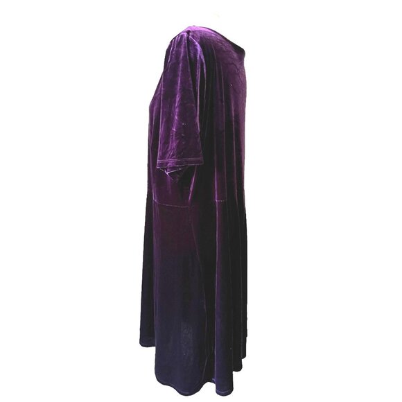 Joanna Hope Purple Velvet Maxi Dress Sz 24 Womens Plus Short Sleeve - Picture 7 of 9